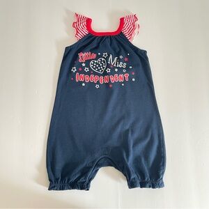 Baby Girl 12M Patriotic Star Tomper Red White Blue 4th of July Outfit